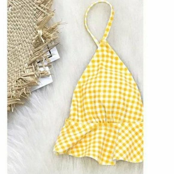 Yellow and White Gingham Bikini - Picture 9 of 16